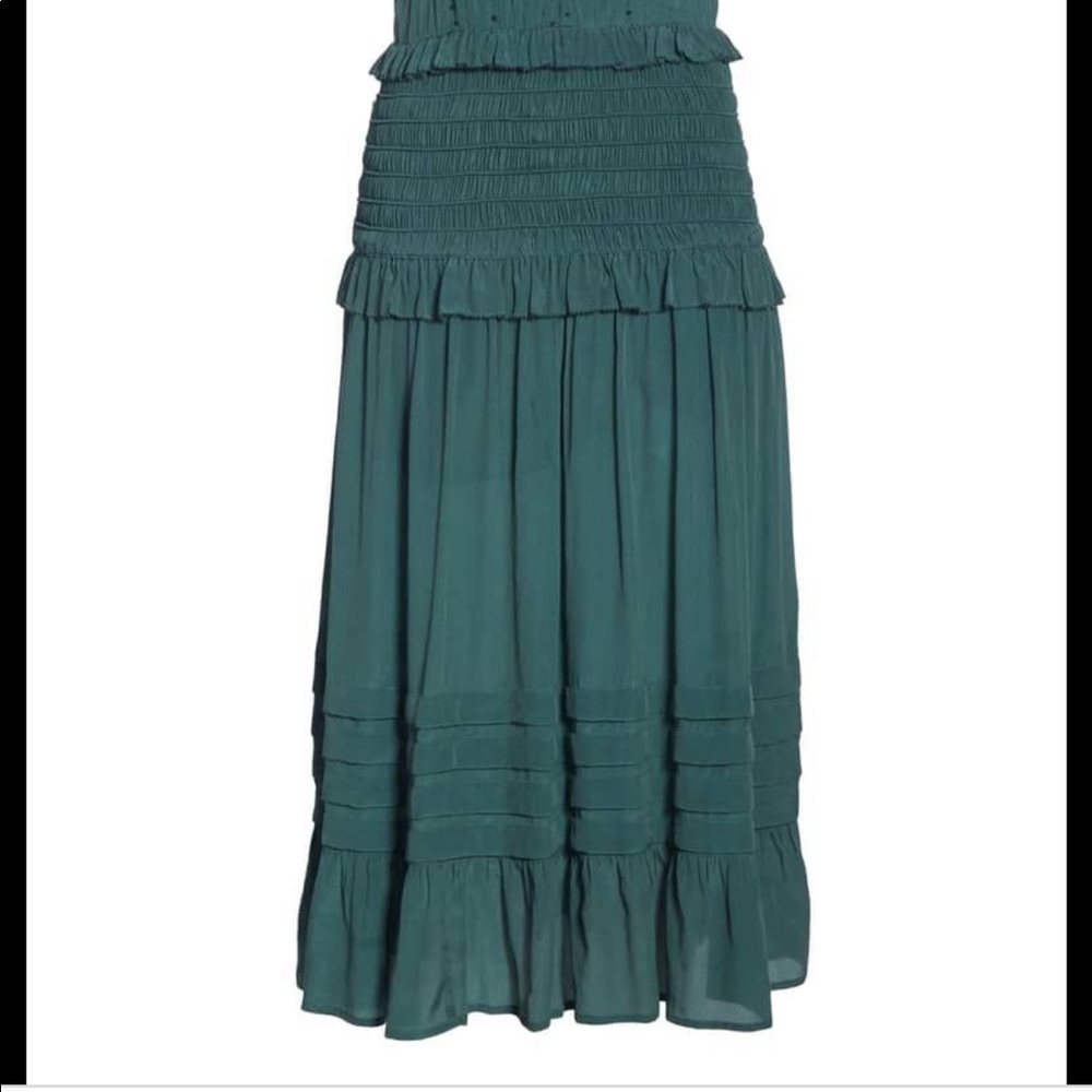 SEA azzedine green flutter sleeve smock midi dress - Picture 13 of 13